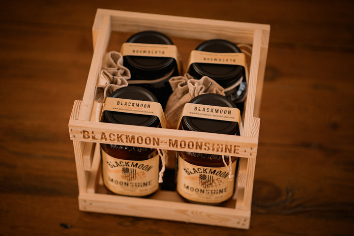 Blackmoon Moonshine Geschenkset - 4er Holzkiste
